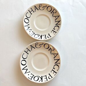 2 Emma Bridgewater Toast & Marmalade Jumbo Saucer 8.5” Mocha & Orange Pekoe